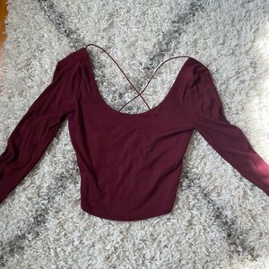 Cropped Burgundy Shirt